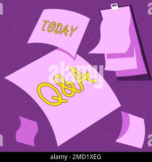 Schreiben mit Text Q A. Konzeptfoto definiert als gestellte Fragen und Antworten Stockfoto