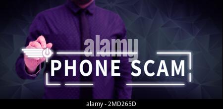 Inspiration für Telefonbetrug. Internetkonzept Erhalten unerwünschter Anrufe zur Werbung für Produkte oder Dienstleistungen Telesales Stockfoto