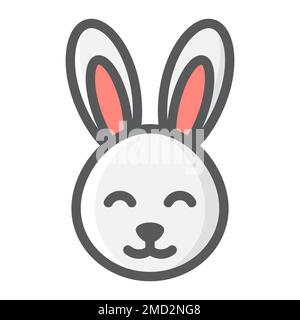 Mit Osterkaninchen gefülltes Umriss-Symbol, ostern und Feiertage, Vektorgrafiken mit Häschenzeichen, ein farbenfrohes Linienmuster auf weißem Hintergrund, Stufe 10. Stock Vektor
