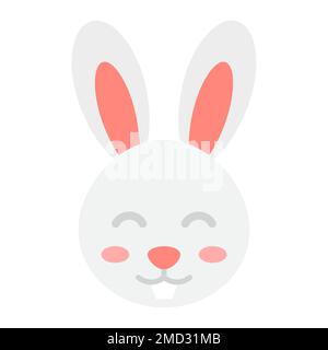 Osterhase flache Ikone, ostern und Feiertage, Bunny-Zeichen-Vektorgrafiken, ein farbenfrohes durchgehendes Muster auf weißem Hintergrund, Stufe 10. Stock Vektor
