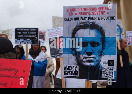 Le collectif 'Russie-libertés' a organisé une manifestation et demander la libération de plusieurs prisonniers politique en Russie dont Alexey Navalny Stockfoto