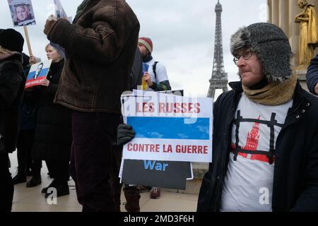 Le collectif 'Russie-libertés' a organisé une manifestation et demander la libération de plusieurs prisonniers politique en Russie dont Alexey Navalny Stockfoto