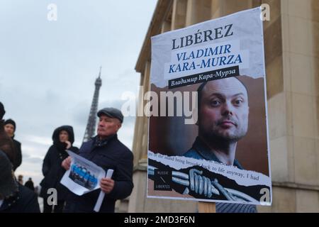 Le collectif 'Russie-libertés' a organisé une manifestation et demander la libération de plusieurs prisonniers politique en Russie dont Alexey Navalny Stockfoto