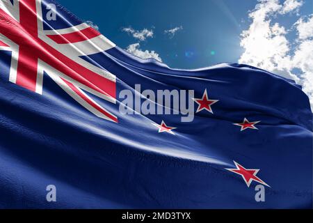 Die Flagge Neuseelands wurde 1834 eingeführt Stockfoto