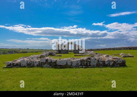 Nendrum Kloster Mahee Island aus dem 5. Jahrhundert in Strangford Lough, County Down, Nordirland Stockfoto