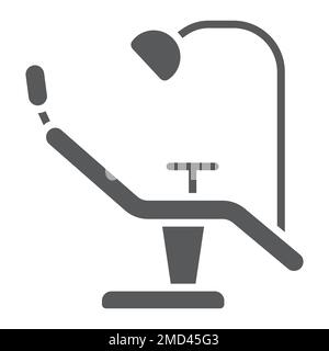 Zahnarztstuhl-Glyphe-Symbol, Stomatologie und Zahn, Chirurgie-Zeichen-Vektorgrafiken, ein solides Muster auf weißem Hintergrund, 10. Stock Vektor