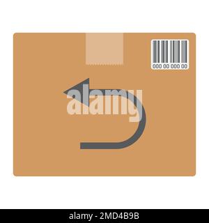 Flaches Symbol für Rücksendung, Logistik und Lieferung, Vektorgrafiken für Kartonschilder, ein farbenfrohes, durchgehendes Muster auf weißem Hintergrund, 10. Stock Vektor