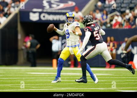 Los Angeles Rams linebacker Travin Howard, back, interrupts a pass intended  to Seattle Seahawks tight end Jacob Hollister in an NFL football game  Sunday, Dec. 8, 2019, in Los Angeles. (AP Photo/Kyusung