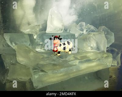 Zermatt, Schweiz - 16. September 2018: Matterhorn-Gletscherparadies, Besuch der Ausstellung im Gletscher. Stockfoto