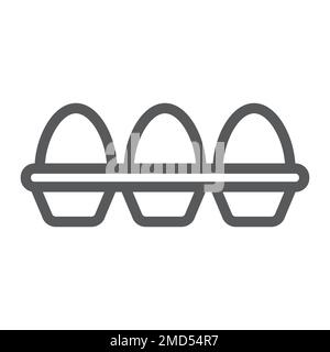 Eggs in Karton Symbol der Verpackungslinie, Landwirtschaft und Landwirtschaft, Vektorgrafiken für Proteinzeichen, ein lineares Muster auf weißem Hintergrund, eps 10. Stock Vektor