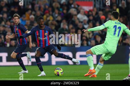 Barcelona, Spanien. 22. Januar 2023. Spanisches Fußballspiel La Liga Santander FC Barcelona gegen Getafe im Camp Nou Stadium Barcelona, 22. Januar 2023 Dembele 900/Cordon Press Credit: CORDON PRESS/Alamy Live News Stockfoto