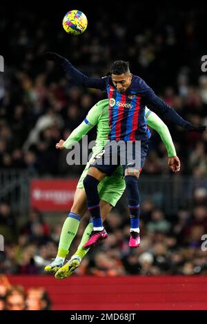 Barcelona, Spanien. 22. Januar 2023. Raphinha (FC Barcelona) in Aktion beim Fußballspiel La Liga zwischen dem FC Barcelona und dem Getafe CF am 22. Januar 2023 im Camp Nou Stadium in Barcelona, Spanien. Foto: Siu Wu. Kredit: dpa/Alamy Live News Stockfoto