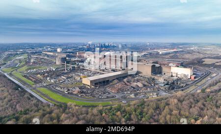 British Steel Scunthorpe, allgemeine Ansicht, Scunthorpe Stahlwerk Stockfoto