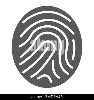 Fingerabdruck-Symbol, Entwicklung und Geschäft, Vektorgrafiken für Brandzeichen, ein ausgefülltes Muster auf weißem Hintergrund, Schritt 10. Stock Vektor