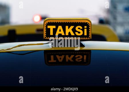 Taxalampe in kommerziellen Taxis Stockfoto