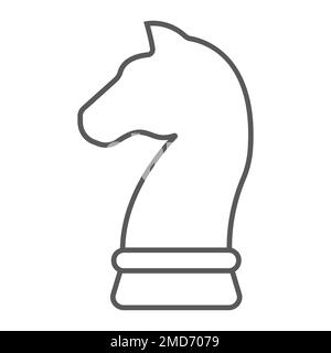 Pferdeschachsymbol, Entwicklung und Geschäft, Vektorgrafiken für Strategiezeichen, ein lineares Muster auf weißem Hintergrund, eps 10. Stock Vektor