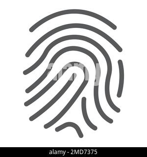 Fingerprint-Liniensymbol, Entwicklung und Geschäft, Vektorgrafiken für Markenzeichen, lineares Muster auf weißem Hintergrund, eps 10. Stock Vektor