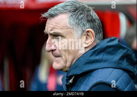 Tony Mowbray, AFC-Manager bei Sunderland, vor dem T-Shirts-Derby gegen Middlesbrough bei der EFL-Meisterschaft. Stockfoto