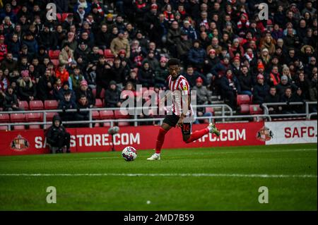 Sunderland AFC Forward Amad Diallo in Aktion gegen Middlesbrough bei der EFL-Meisterschaft. Stockfoto