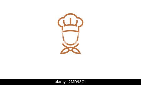 Abstraktes Chef Head Hat Logo Vector Design Symbol Illustration Stock Vektor