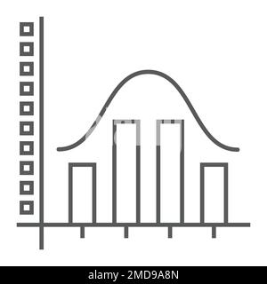 Symbol für durchschnittliche dünne Linien, Daten und Analysen, Diagrammzeichen, Vektorgrafiken, ein lineares Muster auf weißem Hintergrund, eps 10. Stock Vektor