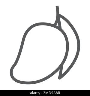 Mangoliniensymbol, Obst und Vitamin, tropisches Zeichen, Vektorgrafiken, lineares Muster auf weißem Hintergrund, eps 10. Stock Vektor