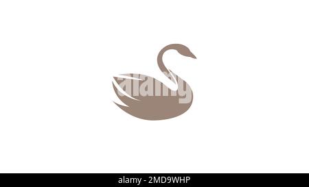 Creative Brown Swan Logo-Design-Vektor Stock Vektor
