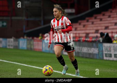 Sheffield, Großbritannien. 23. Januar 2023. Sheffield, England, Januar 22. 2023: Alethea Paul 10 kontrolliert den Ball während Sheffield United gegen Blackburn Rovers - Bramall Lane, Sheffield (Sean Chandler/SPP) Credit: SPP Sport Press Photo. Alamy Live News Stockfoto