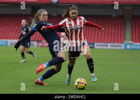 Sheffield, Großbritannien. 23. Januar 2023. Sheffield, England, Januar 22. 2023: Alethea Paul 10 kontrolliert den Ball während Sheffield United gegen Blackburn Rovers - Bramall Lane, Sheffield (Sean Chandler/SPP) Credit: SPP Sport Press Photo. Alamy Live News Stockfoto