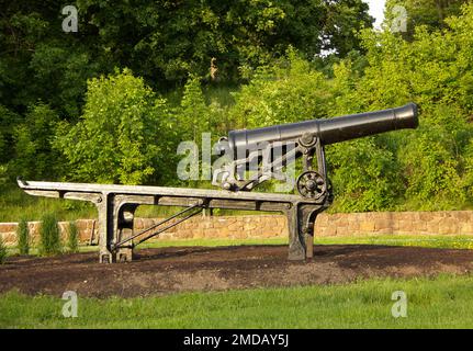 Old Cannon auf Saint Helen's Island, Montreal, Kanada Stockfoto