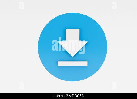 Laden Sie das Pfeilsymbol 3D-Abbildung für minimales 3D-Rendering herunter. Stockfoto