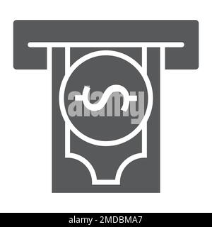 Fügen Sie das Symbol für Geldglyphe, Finanzen und Bankwesen, Zahlungszeichen, Vektorgrafiken, ein ausgefülltes Muster auf weißem Hintergrund, eps 10 ein. Stock Vektor