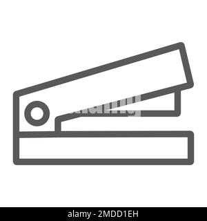 Symbol für Heftlinie, Büro und Arbeit, Heftzeichen, Vektorgrafiken, lineares Muster auf weißem Hintergrund, eps 10. Stock Vektor