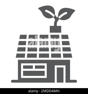 Niedrigenergie-Glyphe-Symbol, Ökologie und Energie, Leben mit Naturzeichen, Vektorgrafiken, ein solides Muster auf weißem Hintergrund, eps 10. Stock Vektor