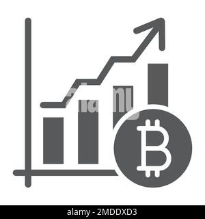 Bitcoin-Diagrammsymbol, Finanzen und Wirtschaft, Diagrammzeichen, Vektorgrafiken, ein durchgehendes Muster auf weißem Hintergrund, eps 10. Stock Vektor
