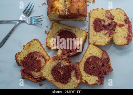 Roter Samt-Kuchen Stockfoto