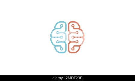 Creative Brain Technology Logo Vektor-Design Illustration Stock Vektor
