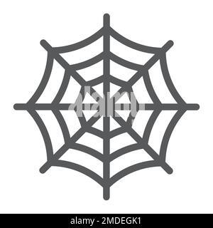 Spider-Webliniensymbol, halloween und Dekoration, Cobweb-Zeichen, Vektorgrafiken, ein lineares Muster auf weißem Hintergrund, eps 10. Stock Vektor