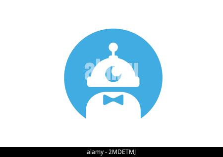 Kreativer Roboter bot in blauem Kreis Logo Vektordesign-Symbol-Illustration Stock Vektor