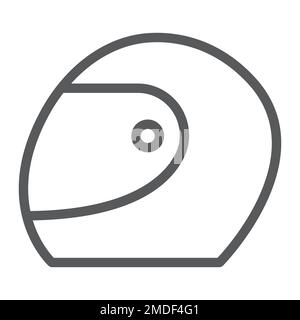 Rennhelmliniensymbol, Schutz und Sicherheit, Motorradhelmschild, Vektorgrafiken, ein lineares Muster auf weißem Hintergrund, eps 10. Stock Vektor