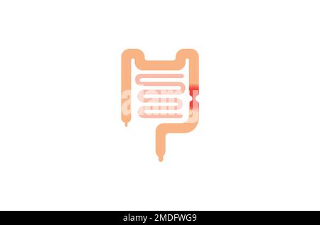 Dickdarm Darm Logo Vektor-Design Symbol Symbol Illustration Stock Vektor