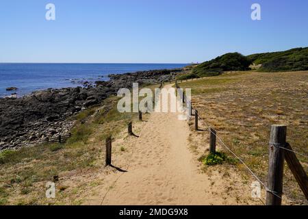 Zugang zu Talmont-Saint-Hilaire Sea atlantic Beach in Vendee france Stockfoto