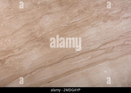 Daino reale natürliche Marmorsteinstruktur. Extra weiche beige natürliche Marmorsteinstruktur, Foto der Platte. Glänzendes beiges Granitmuster. Italienischer Stein Stockfoto