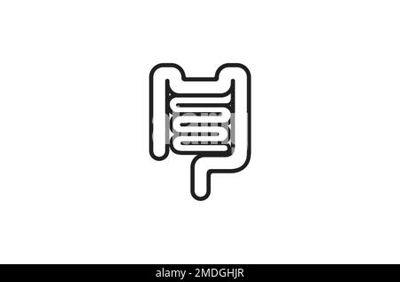 Dickdarm Darm Logo Vektor-Design Symbol Symbol Illustration Stock Vektor