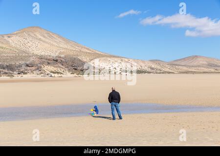 Wüstenhügel am Strand von Sotavento. Stockfoto