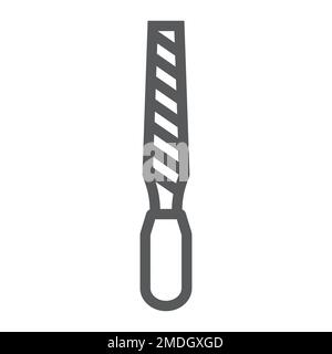 Ziehliniensymbol, Werkzeug und Reparatur, Dateitool-Zeichen, Vektorgrafiken, ein lineares Muster auf weißem Hintergrund, eps 10. Stock Vektor