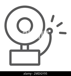 Brandmeldungsliniensymbol, Notfall und Alarm, Glockenzeichen, Vektorgrafiken, ein lineares Muster auf weißem Hintergrund, eps 10. Stock Vektor