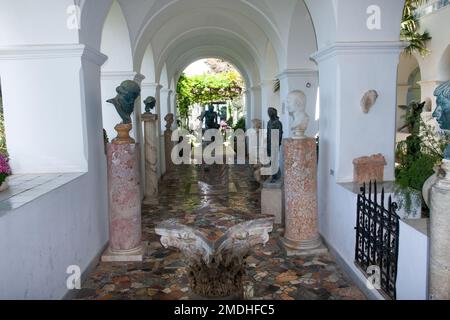 Villa San Michele ist das Lebenswerk des schwedischen Arztes und Autors Axel Munthe (1857-1949) auf der Insel Capri. Es ist von einem Impuls umgeben Stockfoto