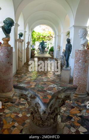 Villa San Michele ist das Lebenswerk des schwedischen Arztes und Autors Axel Munthe (1857-1949) auf der Insel Capri. Es ist von einem Impuls umgeben Stockfoto