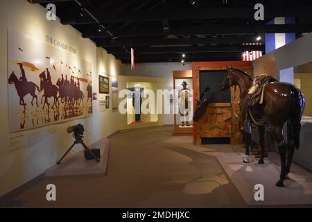 Das Presidio of Monterey Museum befindet sich im Lower Presidio Historic Park, abseits der Post und neben der Militäreinrichtung Presidio of Monterey. Stockfoto